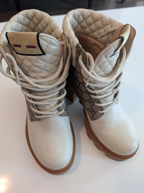 Gucci Shoes - Gucci GG Supreme Platform Ankle Boots Size 39.5